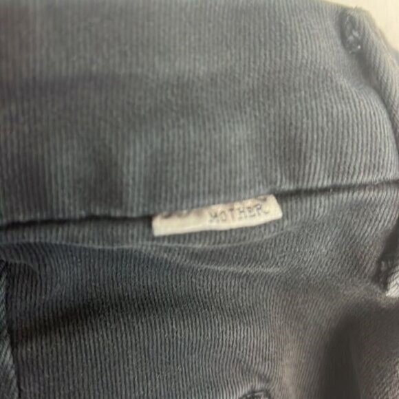 Mother Muse Twill Pants Midnight Blue Zip Pockets Skinny Leg Crop Denim Jeans 24 - Picture 10 of 12